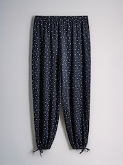 The Set 2 Pack Essentials Slash Neck and Balloon Pyjamas White Blue Stripe/Navy Star - Image 3 of 7