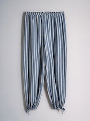 The Set 2 Pack Essentials Slash Neck and Balloon Pyjamas White Blue Stripe/Navy Star - Image 5 of 7
