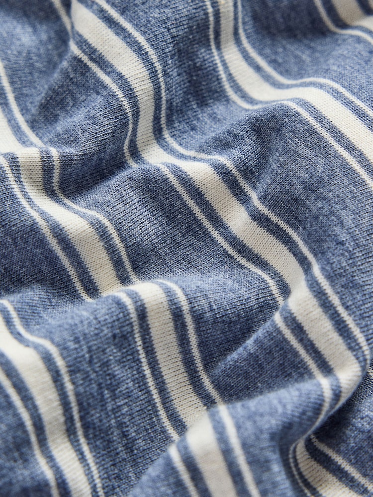 The Set 2 Pack Essentials Slash Neck and Balloon Pyjamas White Blue Stripe/Navy Star - Image 7 of 7