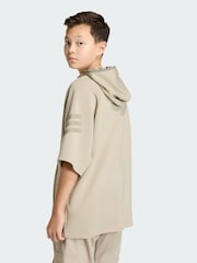 adidas Originals Brown Future Icons 3 Stripes Short Sleeve Hoodie - Image 2 of 5