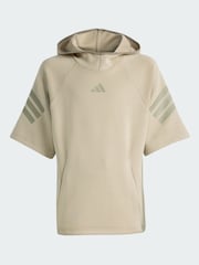 adidas Originals Brown Future Icons 3 Stripes Short Sleeve Hoodie - Image 5 of 5