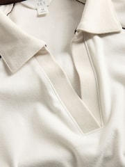 The Set Soft Touch Trophy Neck Sweat Top and Wide Leg Joggers Co-ord Set Cream - Image 10 of 12