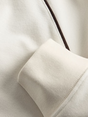 The Set Soft Touch Trophy Neck Sweat Top and Wide Leg Joggers Co-ord Set Cream - Image 11 of 12
