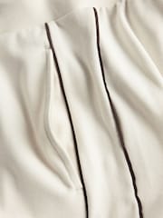 The Set Soft Touch Trophy Neck Sweat Top and Wide Leg Joggers Co-ord Set Cream - Image 12 of 12