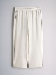 The Set Soft Touch Trophy Neck Sweat Top and Wide Leg Joggers Co-ord Set Cream - Image 9 of 12