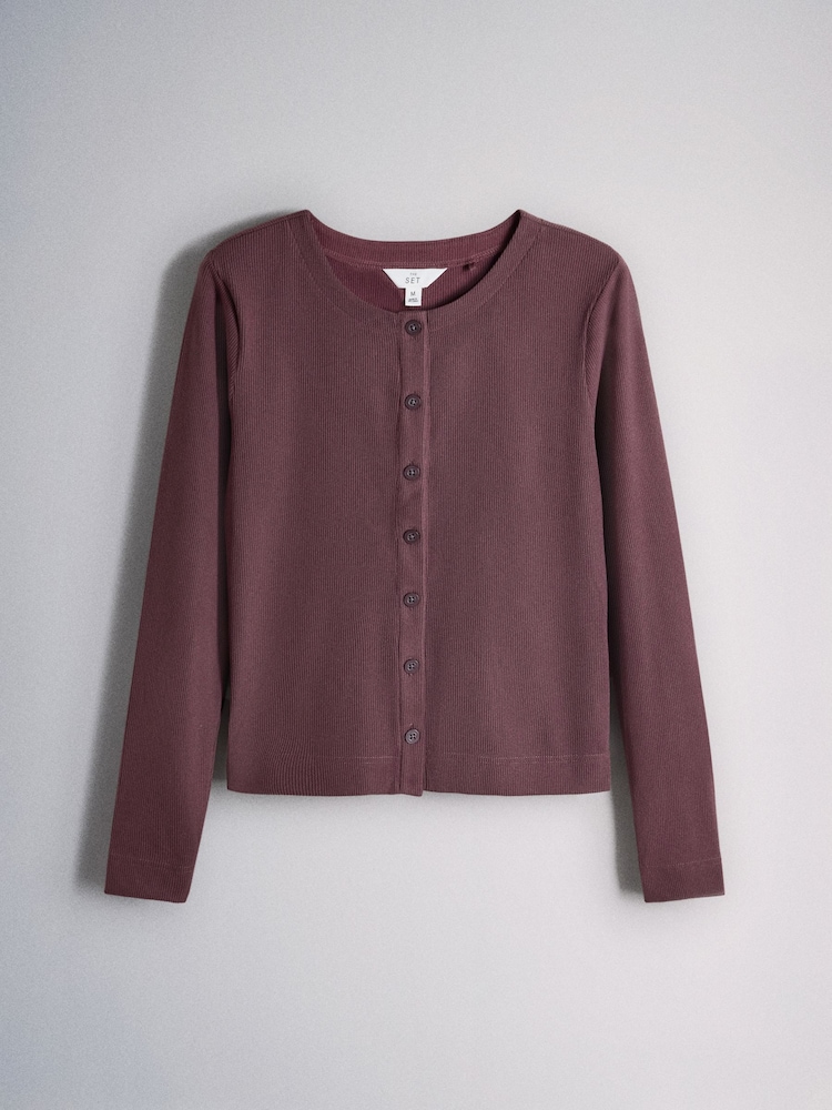 The Set Cosy Rib Button Through Top and Straight Leg Joggers Co-ord - صورة 2 من 5 The Set Cosy Rib Button Through Top and Straight Leg Joggers Co-ord - صورة 2 من 5
