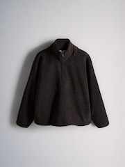 The Set 2 Pack Quarter Zip Borg Sweaters Brown/Oat Marl - Image 7 of 10