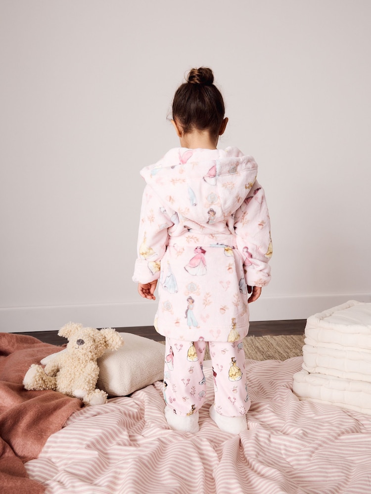 Pink Disney Princess Fleece Dressing Gown (9mths-10yrs) - Image 2 of 8 Pink Disney Princess Fleece Dressing Gown (9mths-10yrs) - Image 2 of 8