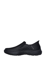 Skechers Black Respected Elgin Leather Slip Trainers - Image 2 of 6