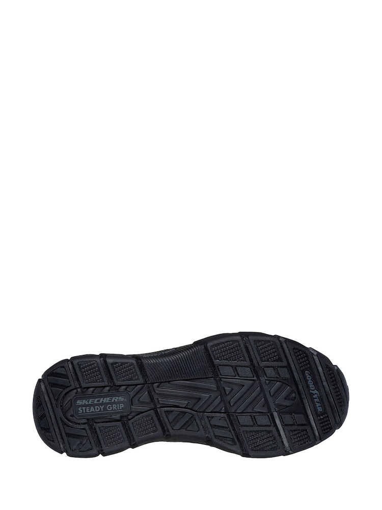 Skechers Black Respected Elgin Leather Slip Trainers - Image 6 of 6