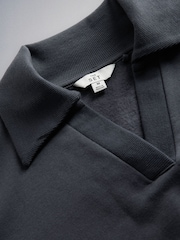 The Set Trophy Neck Sweatshirt and Barrel Leg Joggers Co-Ord Set Dark Navy Dark Navy - Image 9 of 10