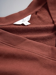 The Set V-Neck Cotton Loopback Crew Neck Sweatshirts 3 Pack Tan/Navy/Cream - Image 11 of 11