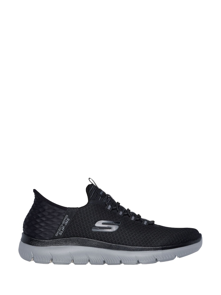 Skechers Black/Grey Summits High Range Slip Trainers - Image 1 of 6