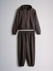 The Set Brown Hoodie and Oversized Cuffed Joggers Co-Ord Brown - Image 1 of 5