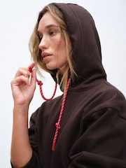 The Set Brown Hoodie and Oversized Cuffed Joggers Co-Ord Brown - Image 6 of 11
