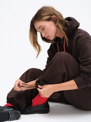 The Set Brown Hoodie and Oversized Cuffed Joggers Co-Ord Brown - Image 7 of 11