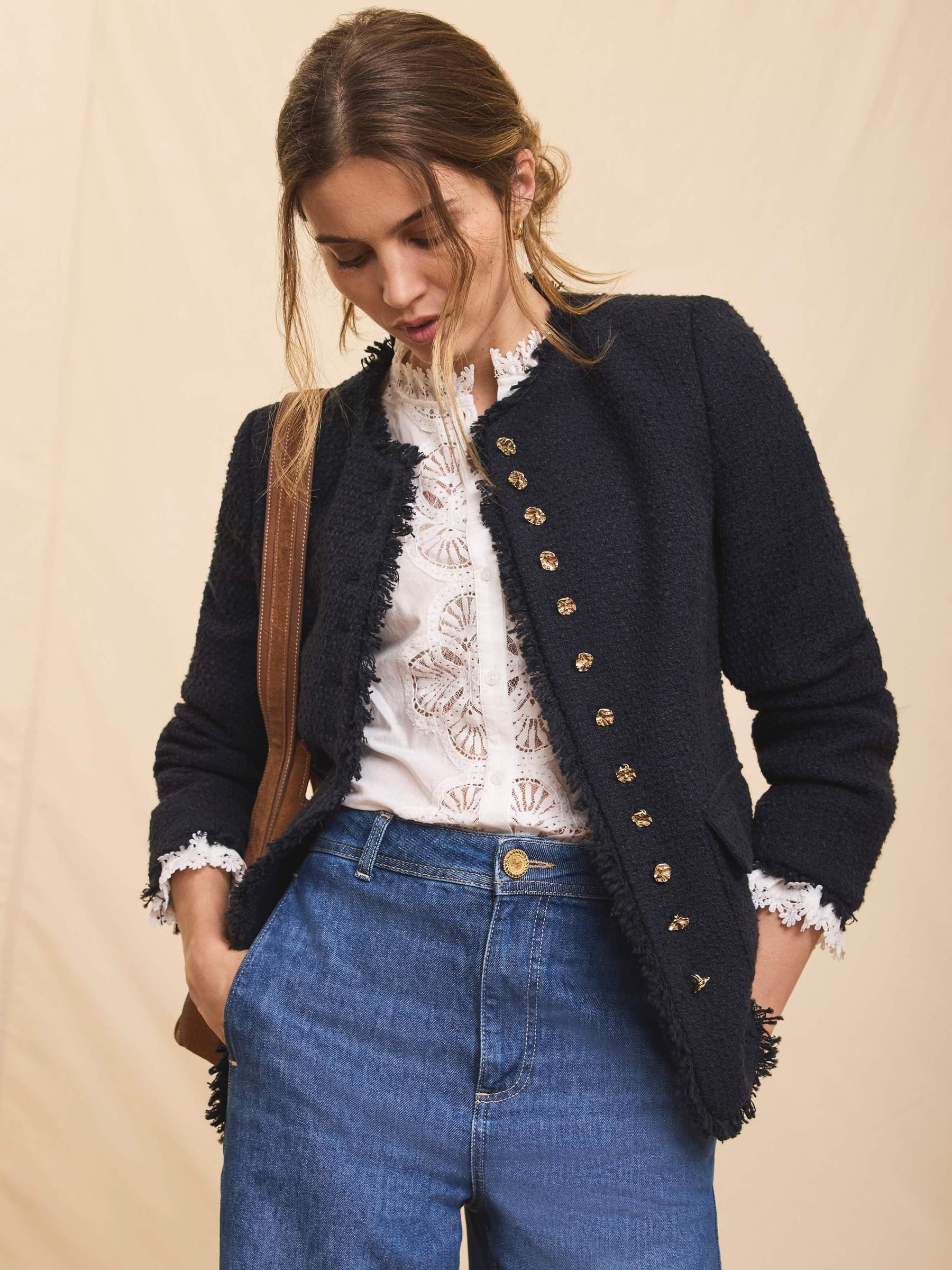 Buy Mint Velvet Blue Boucle Tweed Jacket from Next USA