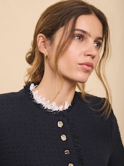 Mint Velvet Blue Boucle Tweed Jacket - Image 4 of 8