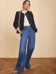 Mint Velvet Blue Boucle Tweed Jacket - Image 6 of 8