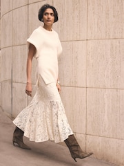 Mint Velvet White Wool Blend Longline Knit Top - Image 2 of 8