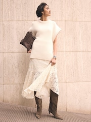 Mint Velvet White Wool Blend Longline Knit Top - Image 3 of 8