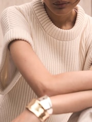 Mint Velvet White Wool Blend Longline Knit Top - Image 5 of 8