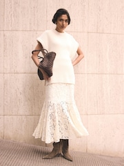 Mint Velvet White Wool Blend Longline Knit Top - Image 8 of 8