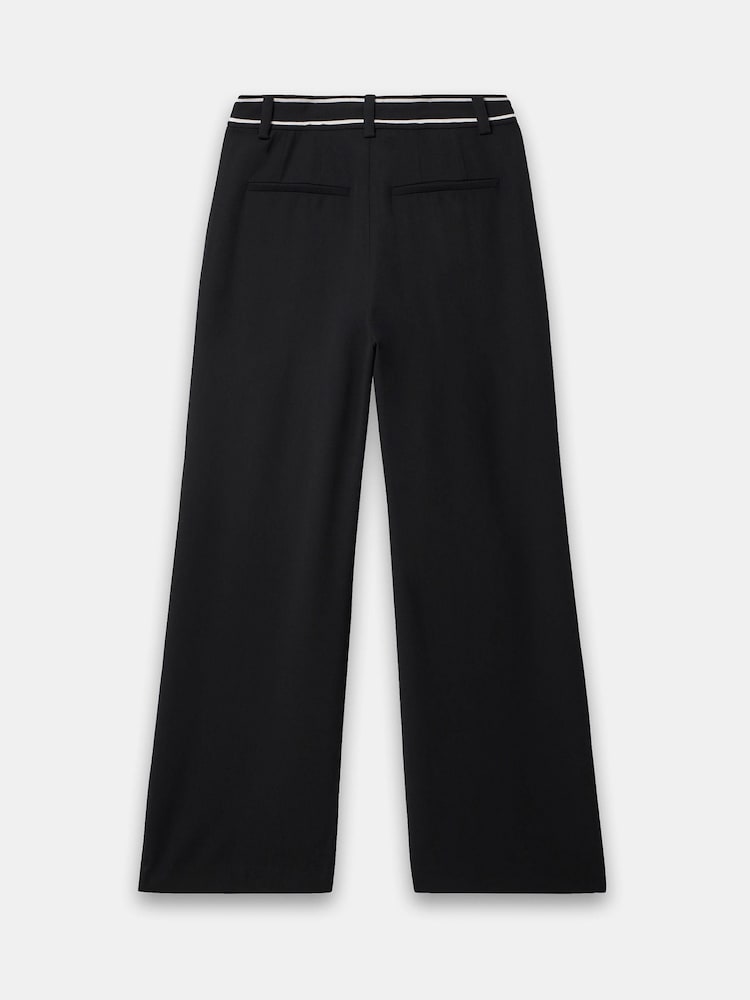 Mint Velvet Black Waist Detail Wide Trousers - Image 7 of 7