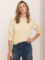 Mint Velvet Yellow Cotton Blend Embroidered Sweatshirt - Image 1 of 8