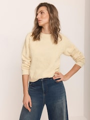Mint Velvet Yellow Cotton Blend Embroidered Sweatshirt - Image 3 of 8