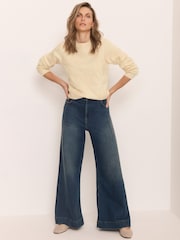 Mint Velvet Yellow Cotton Blend Embroidered Sweatshirt - Image 4 of 8