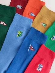Blue/Red Preppy Fun Socks 8 Pack - Image 11 of 12