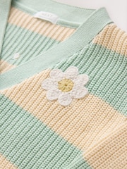 Mint and Yellow stripe Love Bug Cardigan (3mths-7yrs) - Image 4 of 4