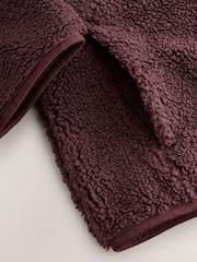 Burgundy Red Button Through Borg Fleece - Image 3 of 3