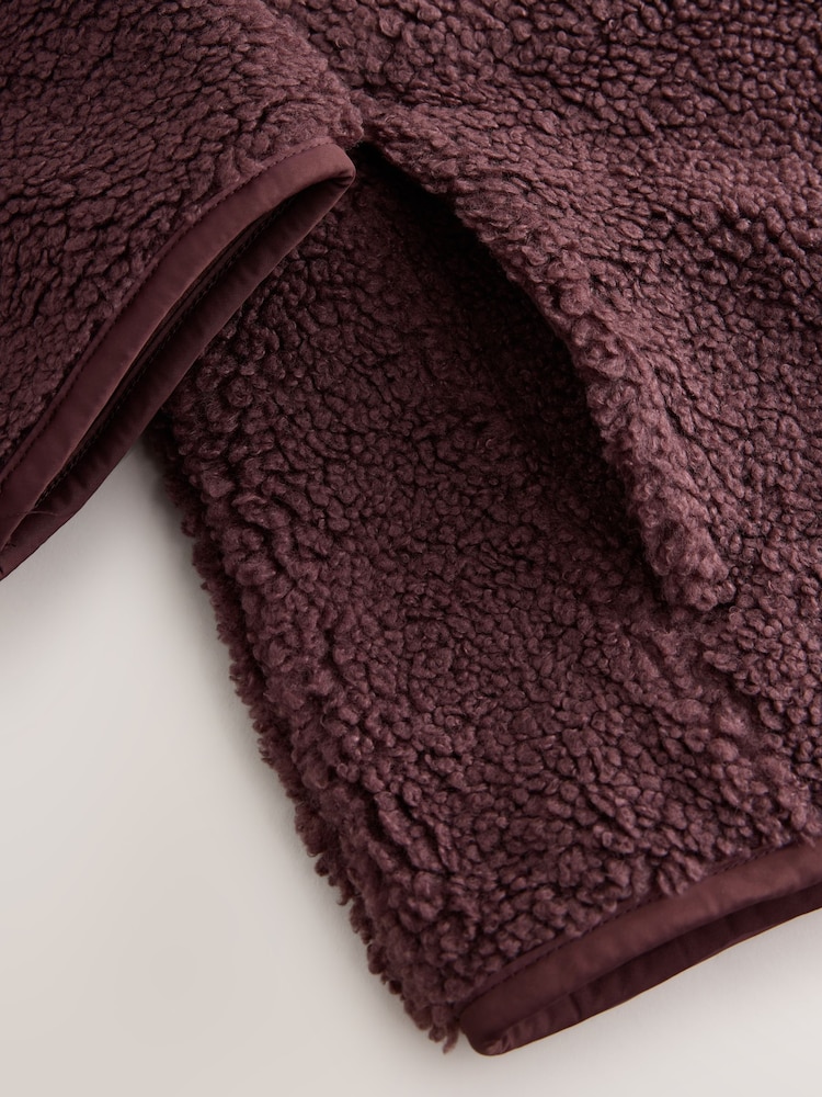 Burgundy Red Button Through Borg Fleece - Image 3 of 3 Burgundy Red Button Through Borg Fleece - Image 3 of 3