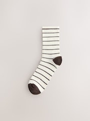 Cream/Neutral Stripe Ribbed Ankle Socks 4 Pack - Image 2 of 7
