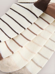 Cream/Neutral Stripe Ribbed Ankle Socks 4 Pack - Image 7 of 7