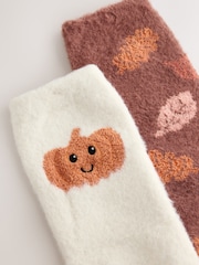 Autumal/Pumpkin Cosy Ankle Socks 2 Pack - Image 4 of 5