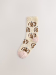 Leopard Print Pumpkins Superhairy Cosy Socks 2 Pack - Image 3 of 5