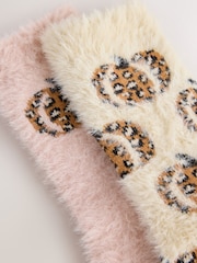 Leopard Print Pumpkins Superhairy Cosy Socks 2 Pack - Image 5 of 5