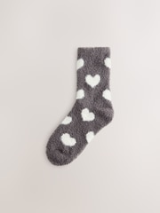 Charcoal Grey/Light Grey Cosy Ankle Socks 2 Pack - Image 2 of 5