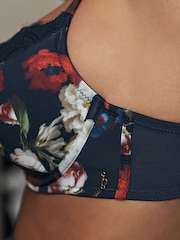B by Ted Baker Navy Floral Triple Boost Plunge Bra - Image 6 of 7