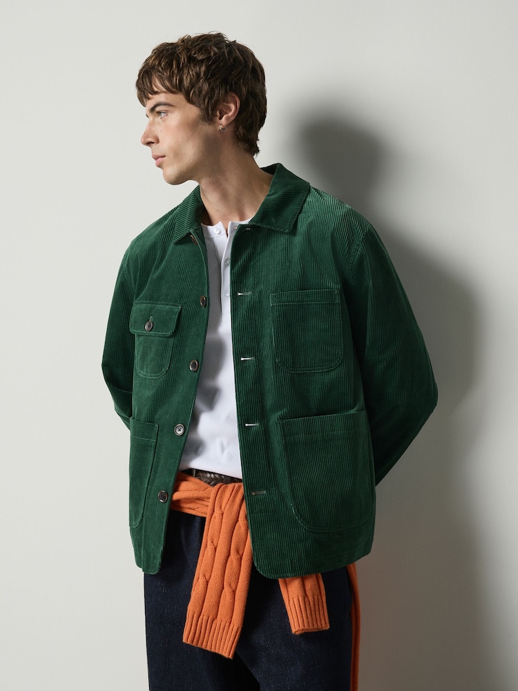 Green Corduroy Chore Jacket - Image 1 of 6 Green Corduroy Chore Jacket - Image 1 of 6