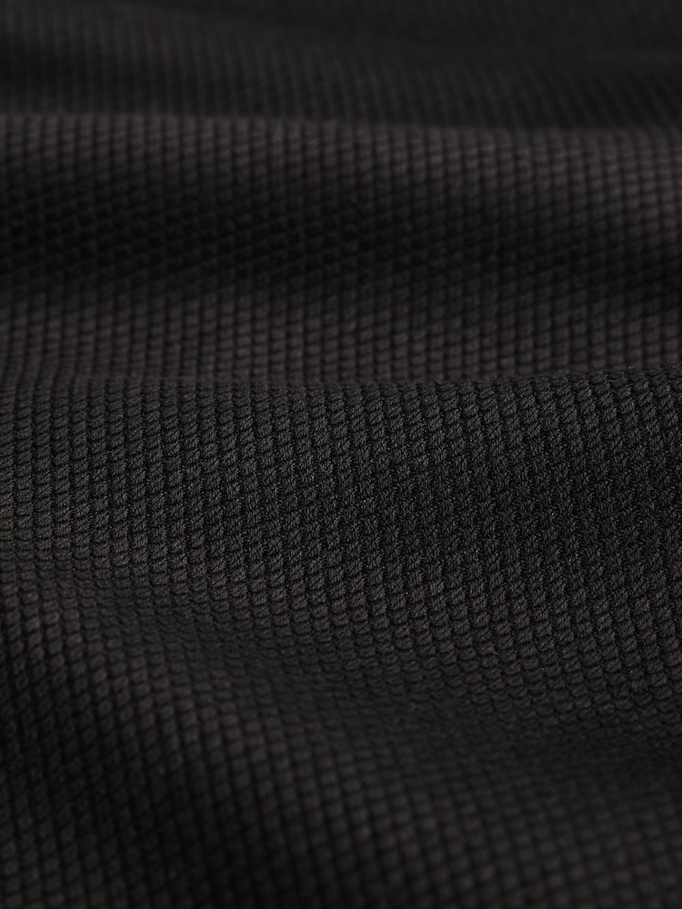 Black Slim Fit Signature Two-Fold Cotton Textured Smart Shirt - Image 10 of 10