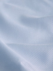 Light Blue Slim Fit Signature Two-Fold Cotton Textured Smart Shirt - Image 9 of 9