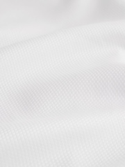 White Regular Fit Signature Cotton Modal Blend Textured Smart Shirt With Double Cuff - Image 9 of 10