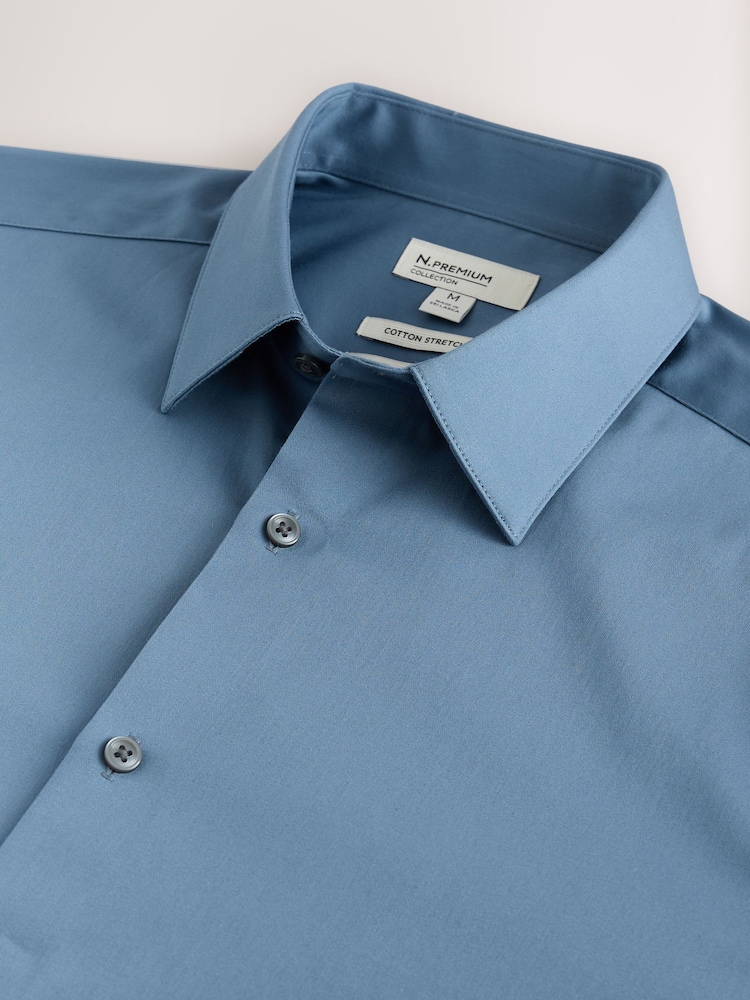 Blue N. Premium Smart Long Sleeve Sateen Shirt - Image 2 of 3 Blue N. Premium Smart Long Sleeve Sateen Shirt - Image 2 of 3