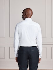 Άσπρο - Signature Cotton Modal Blend Marcella Bib Smart Shirt With Metal Cufflink - Εικόνα 3 από 9
