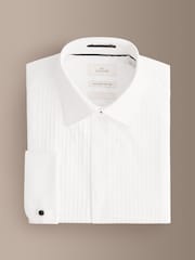 Άσπρο - Signature Cotton Modal Blend Marcella Bib Smart Shirt With Metal Cufflink - Εικόνα 7 από 9