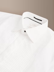 Άσπρο - Signature Cotton Modal Blend Marcella Bib Smart Shirt With Metal Cufflink - Εικόνα 8 από 9